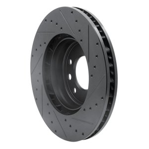 Porsche Cayenne Brake Rotor (1) - Front - R1 Concepts - Drilled & Slotted - Black - `03-`18